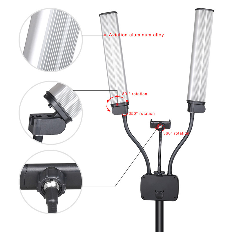 45W Flexible Double Arms LED F - Video Eyelash Extension recension och pris