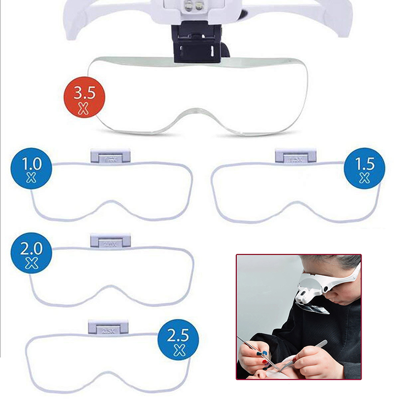 5 Lens Adjustable Magnifier Ey - Eyelash Extension With Glasses recension och pris